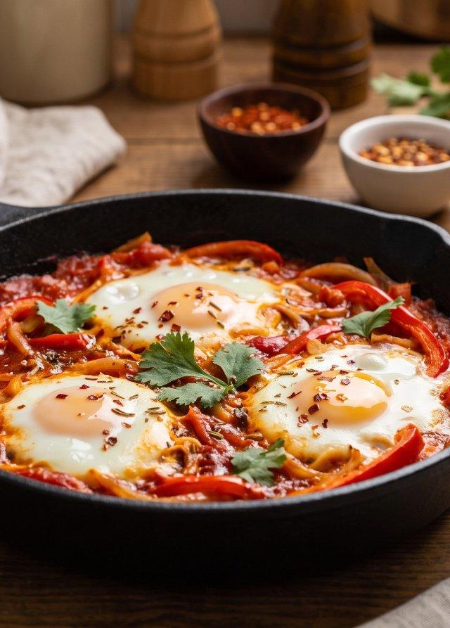 Shakshuka aux poivrons et aux tomates