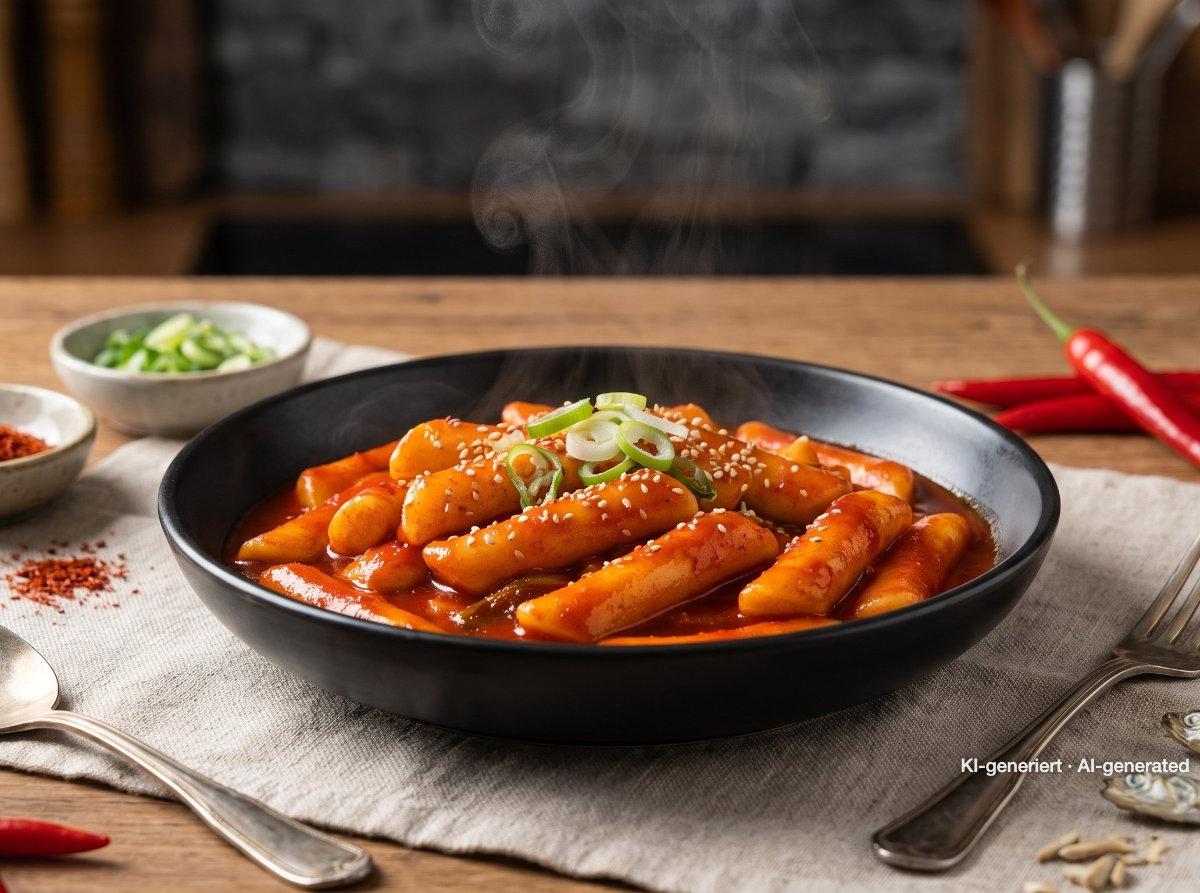 Spicy Korean Rice Cakes (Tteokbokki)