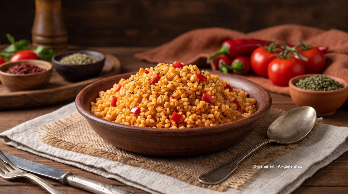 Turkish Bulgur Pilaf – Recipe and image AI-created, editorially reviewed