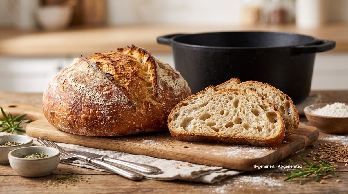 No-Knead Dutch Oven Bread – Recipe and image AI-created, editorially reviewed
