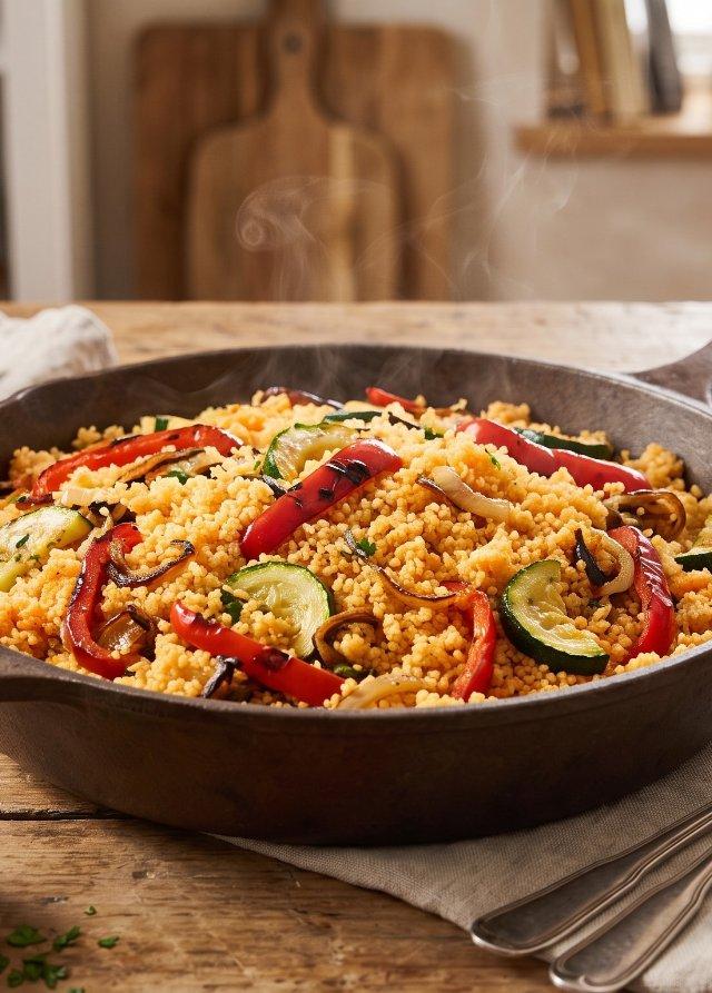 Warm One-Pan Vegetable Couscous
