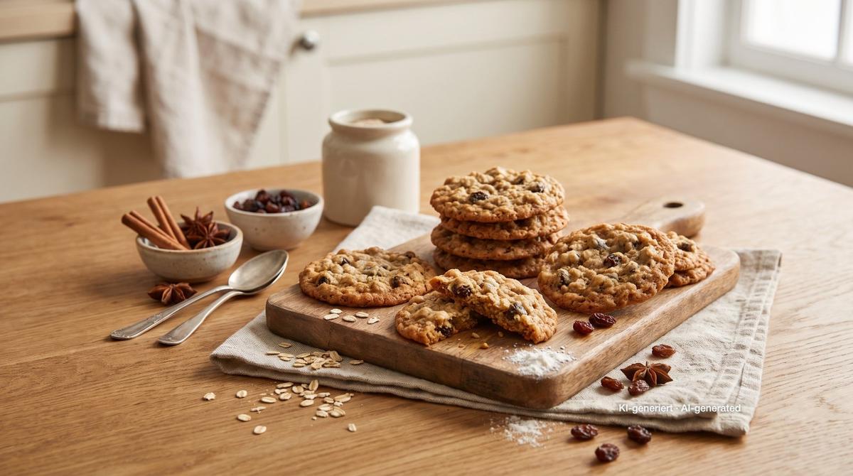 Zachte havermoutkoekjes – Recept en afbeelding gemaakt met AI, redactioneel gecontroleerd