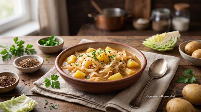 Weißkohl-Kartoffel-Eintopf mit Kümmel