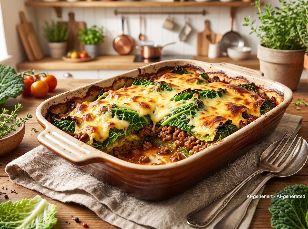Savoy Cabbage and Beef Bake