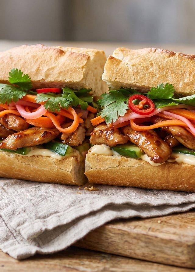 Banh mi con pollo