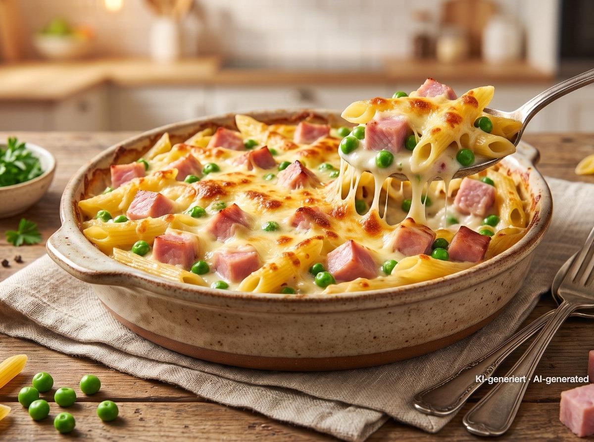 Pasta gratinata con prosciutto cotto