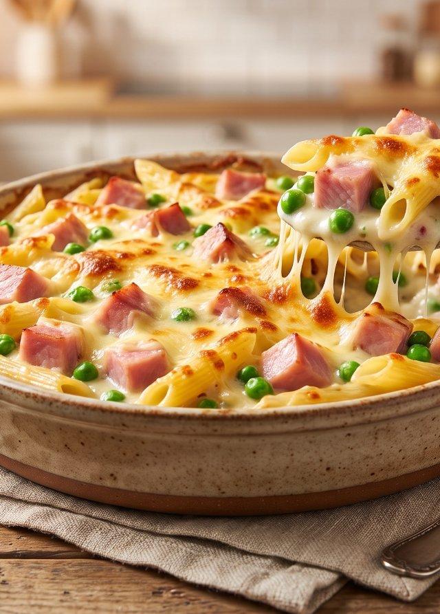 Schinken-Nudel-Gratin