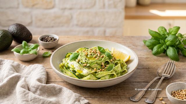 Zucchini Noodles with Creamy Avocado Pesto