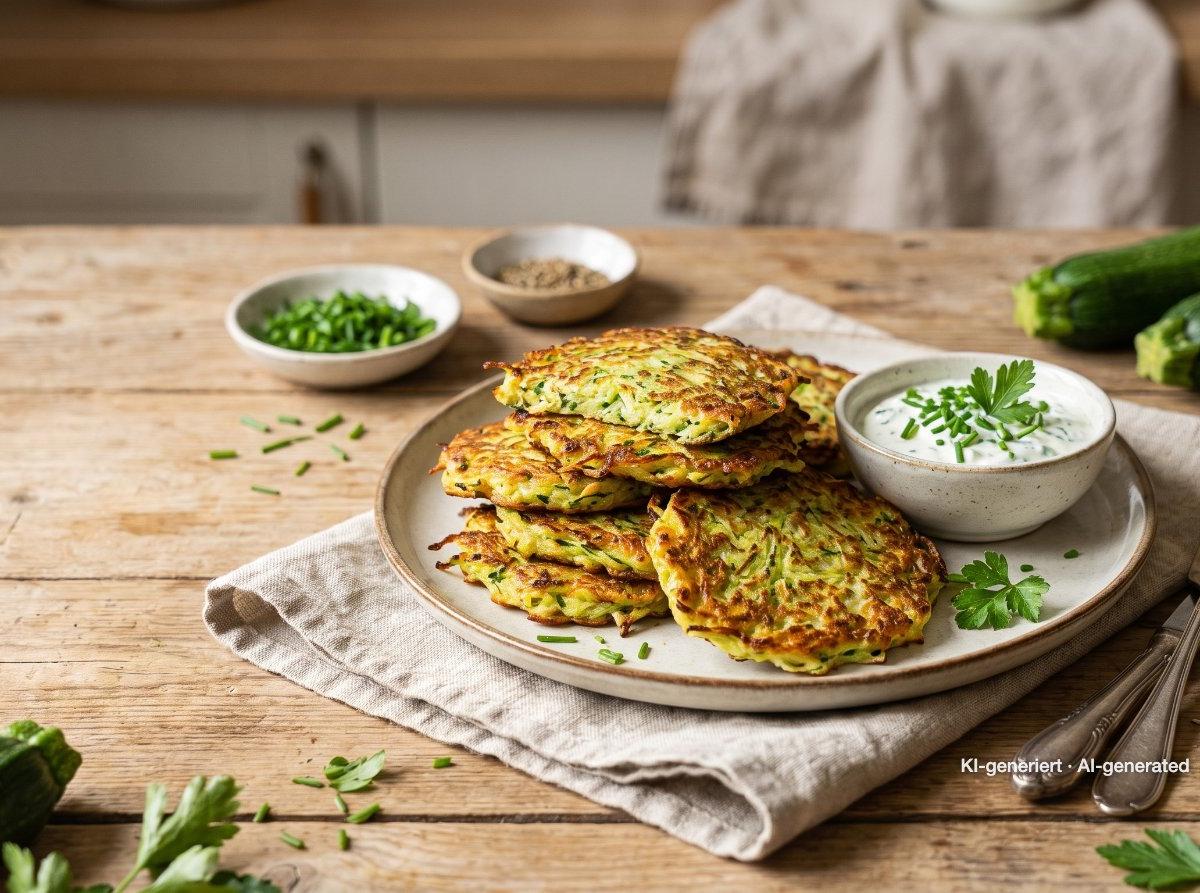 Zucchini Fritters with Herb Quark