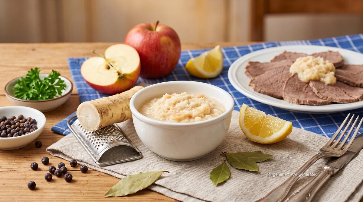 Apfelmeerrettich (raifort aux pommes) – Rezept und Bild mit KI erstellt, redaktionell geprüft