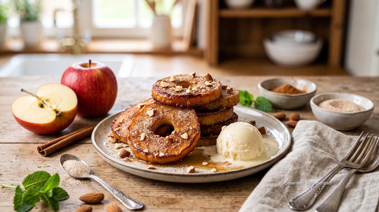 Apple rings from the airfryer