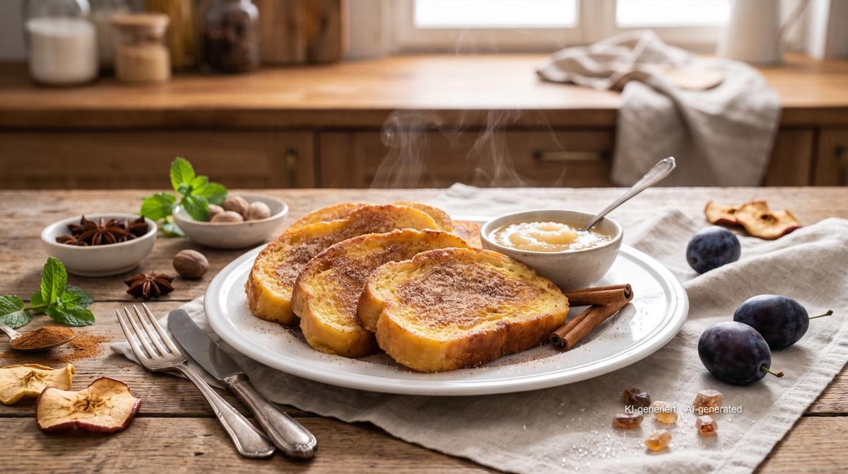 Arme Ritter (pain perdu allemand) à l'airfryer – Rezept und Bild mit KI erstellt, redaktionell geprüft