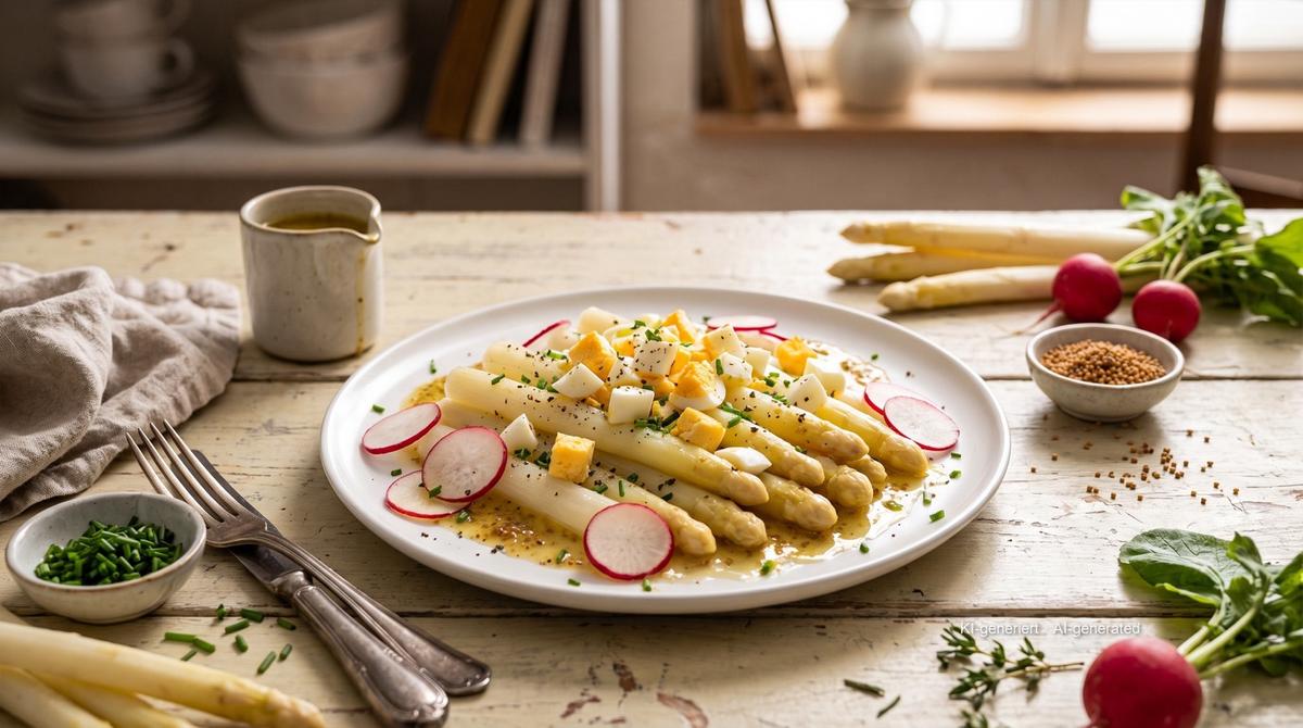 Salade d'asperges badoise – Rezept und Bild mit KI erstellt, redaktionell geprüft