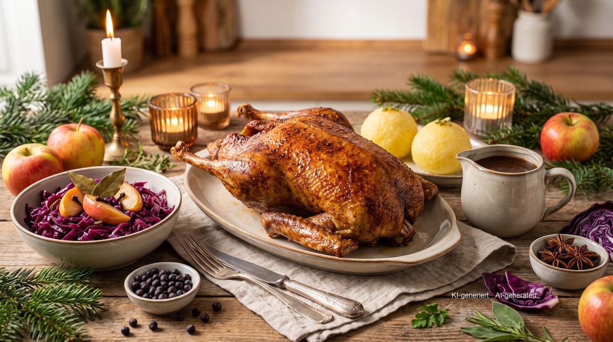 Canard bavarois au chou rouge – Rezept und Bild mit KI erstellt, redaktionell geprüft