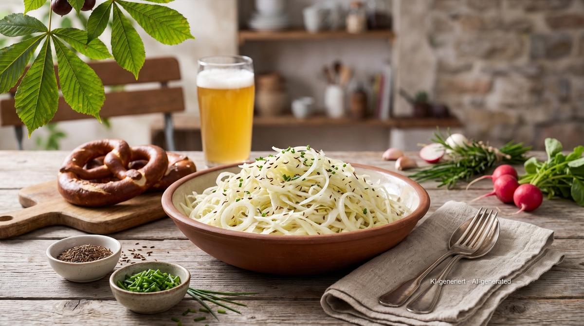 Krautsalat bavarois (salade de chou blanc) – Rezept und Bild mit KI erstellt, redaktionell geprüft