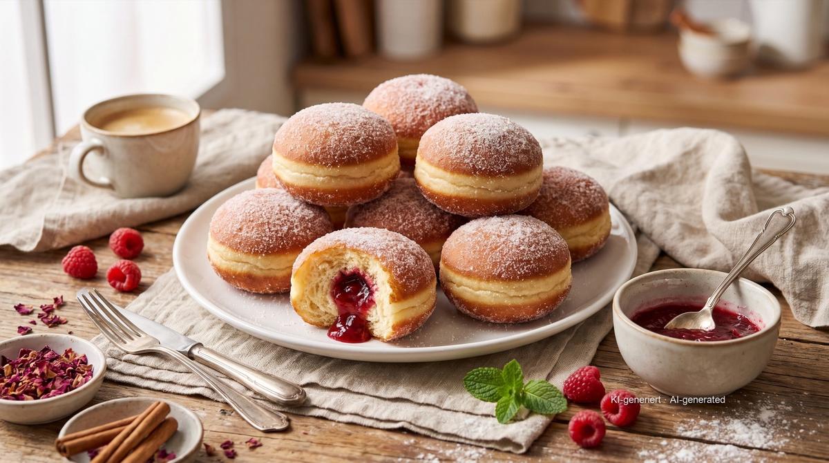 Berliner (Jam Doughnuts) from the Air Fryer – Recipe and image AI-created, editorially reviewed
