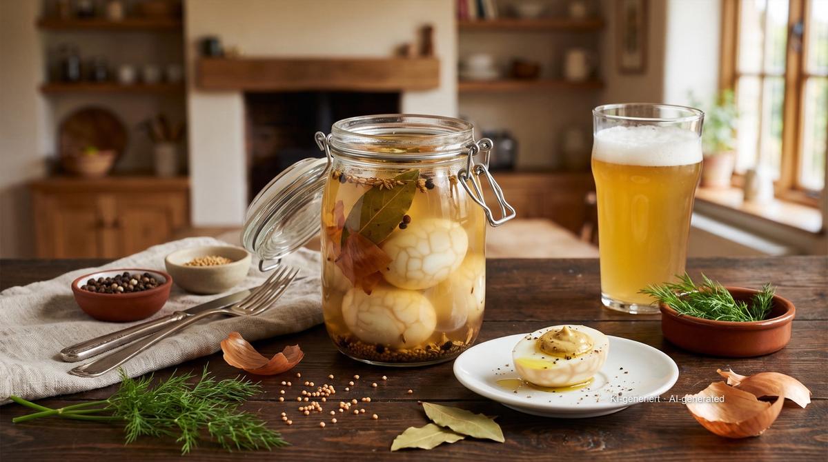 Soleier berlinois (œufs marinés en saumure) – Recipe and image AI-created, editorially reviewed