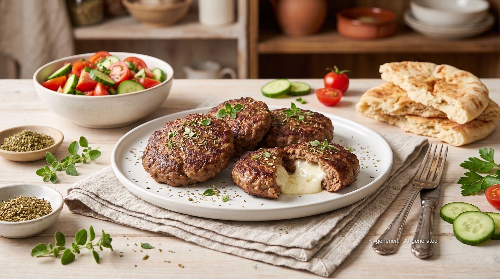 Bifteki with Feta from the Air Fryer