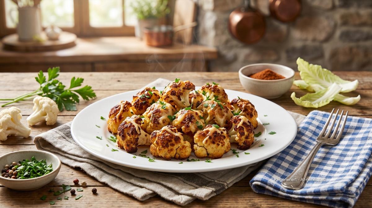 Chou-fleur à l'airfryer – Rezept und Bild mit KI erstellt, redaktionell geprüft