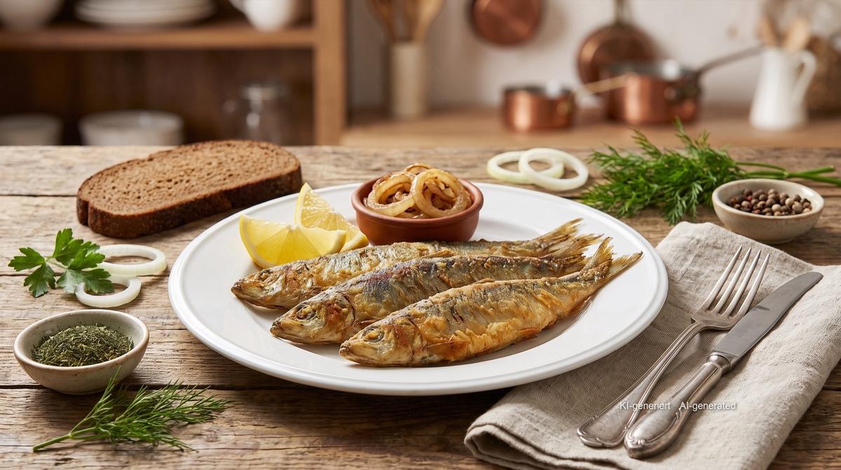 Brathering à l'airfryer (hareng frit) – Rezept und Bild mit KI erstellt, redaktionell geprüft