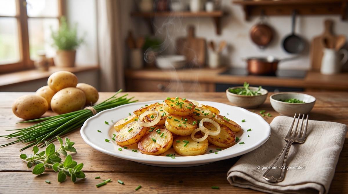Pommes de terre sautées à l'airfryer – Rezept und Bild mit KI erstellt, redaktionell geprüft