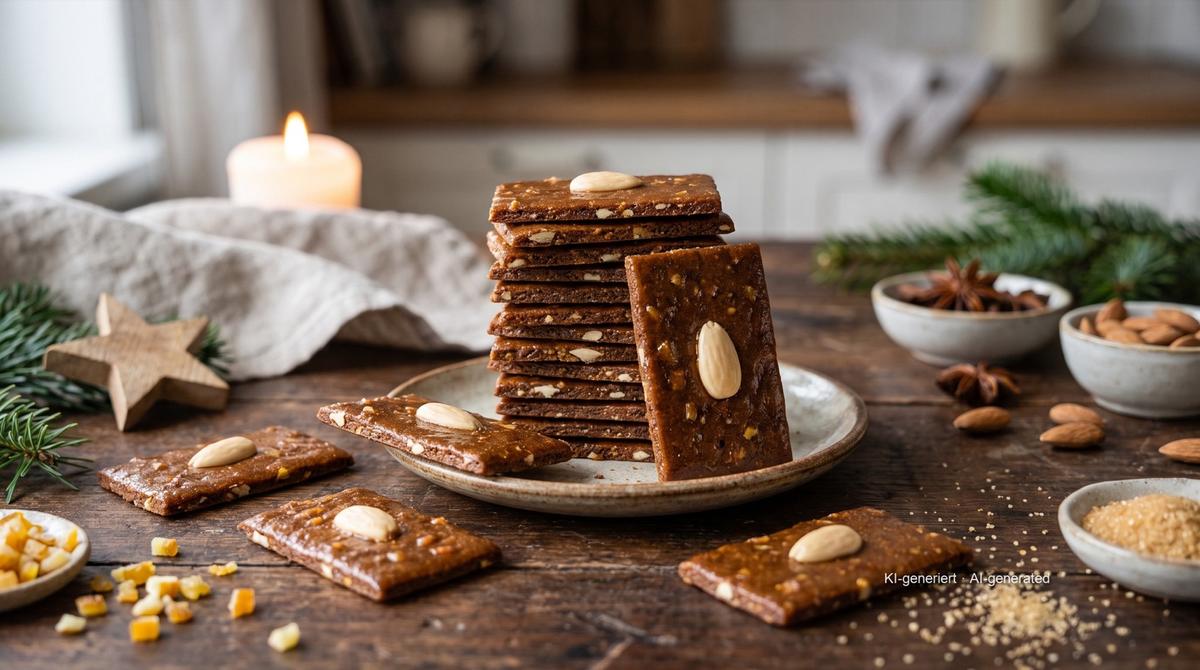 Braune Kuchen (biscuits de Noël hambourgeois aux épices) – Rezept und Bild mit KI erstellt, redaktionell geprüft
