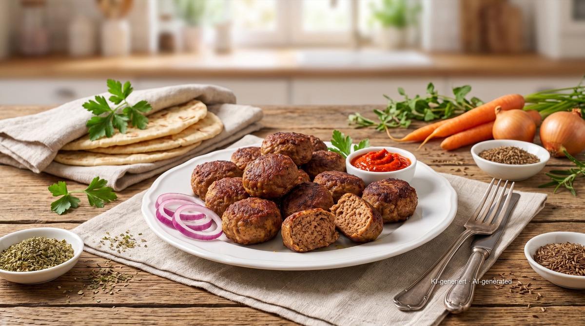 Cevapcici à l'airfryer – Rezept und Bild mit KI erstellt, redaktionell geprüft