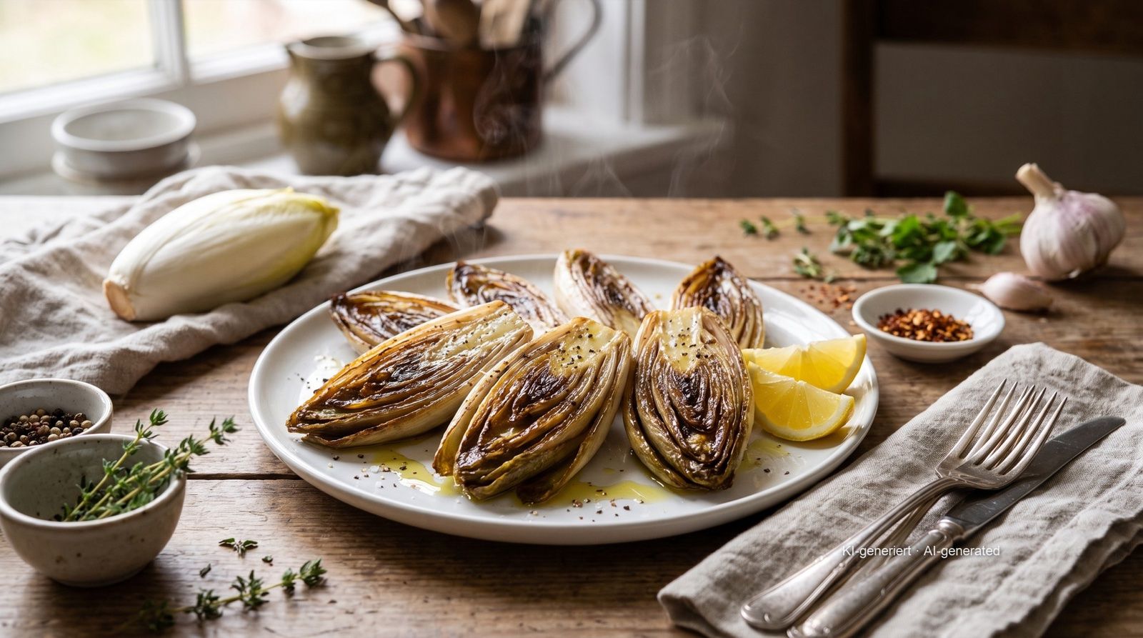 Endives à l'Airfryer – Rezept und Bild mit KI erstellt, redaktionell geprüft