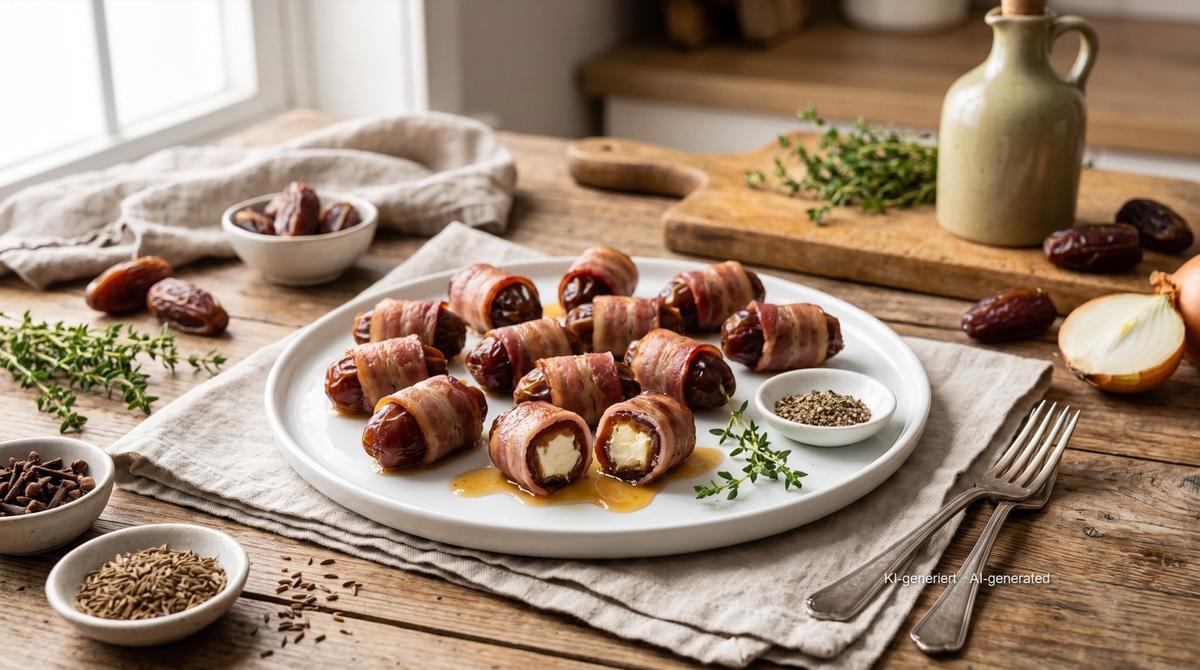 Dattes au lard à l'Airfryer – Rezept und Bild mit KI erstellt, redaktionell geprüft