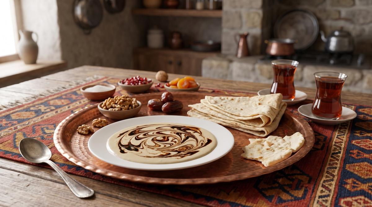 Dims û rehşî — Traubensirup mit Tahini zum Brot – Rezept und Bild mit KI erstellt, redaktionell geprüft