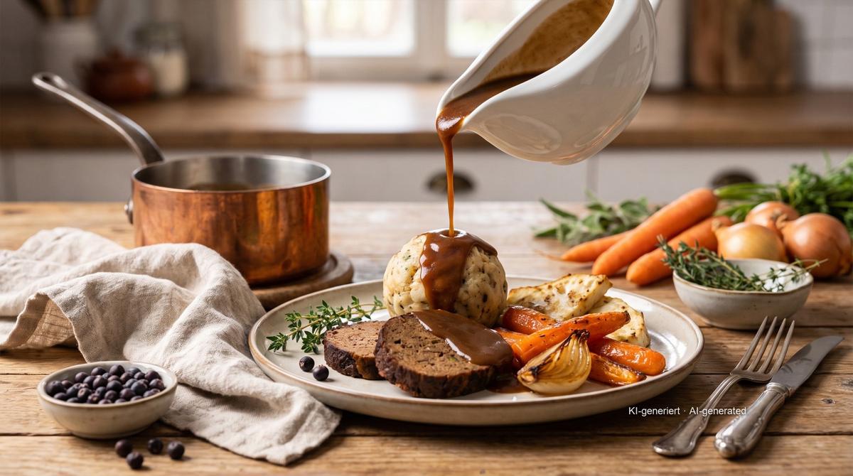 Sauce brune pour rôti — la recette de base – Recipe and image AI-created, editorially reviewed