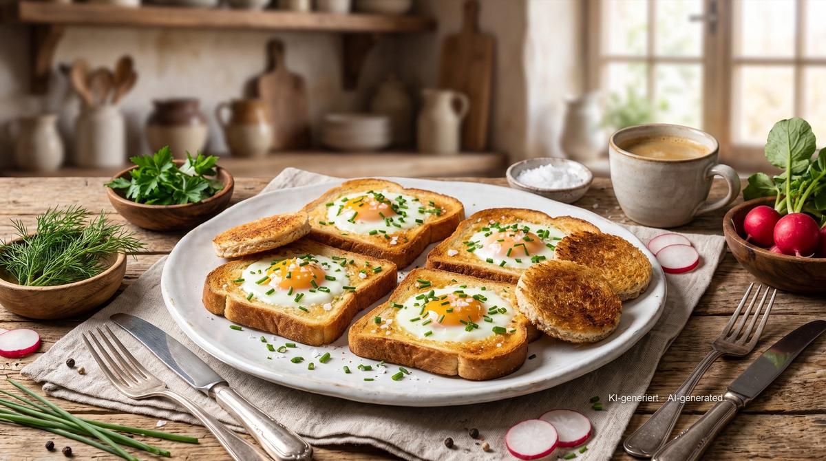 Œuf dans le toast à l'Airfryer – Recipe and image AI-created, editorially reviewed