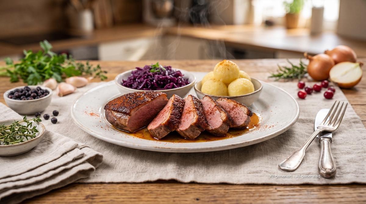 Magret de canard à l'airfryer – Rezept und Bild mit KI erstellt, redaktionell geprüft
