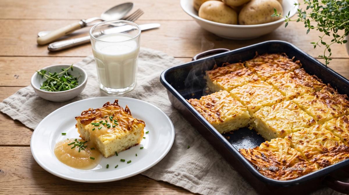 Getzen de l'Erzgebirge au babeurre (galette de pommes de terre râpées) – Rezept und Bild mit KI erstellt, redaktionell geprüft