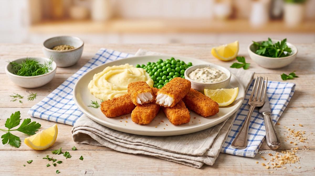 Zelfgemaakte vissticks – Recept en afbeelding gemaakt met AI, redactioneel gecontroleerd