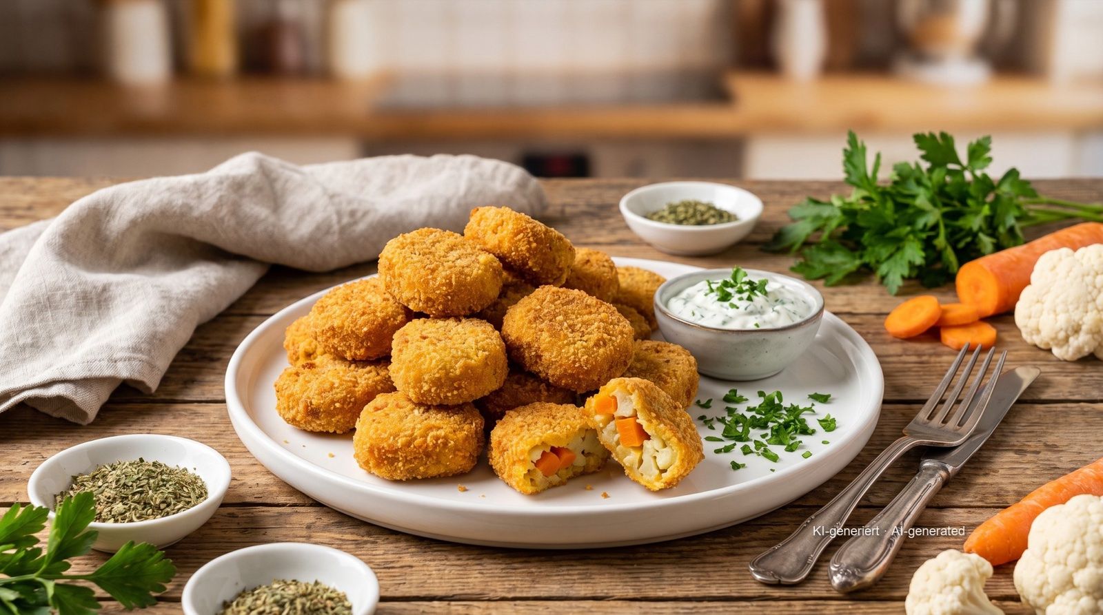 Zeleninové nugetky z horkovzdušné fritézy