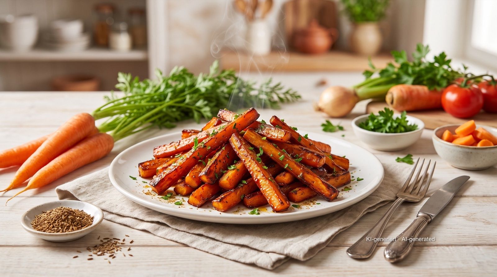 Geroosterde wortels uit de airfryer