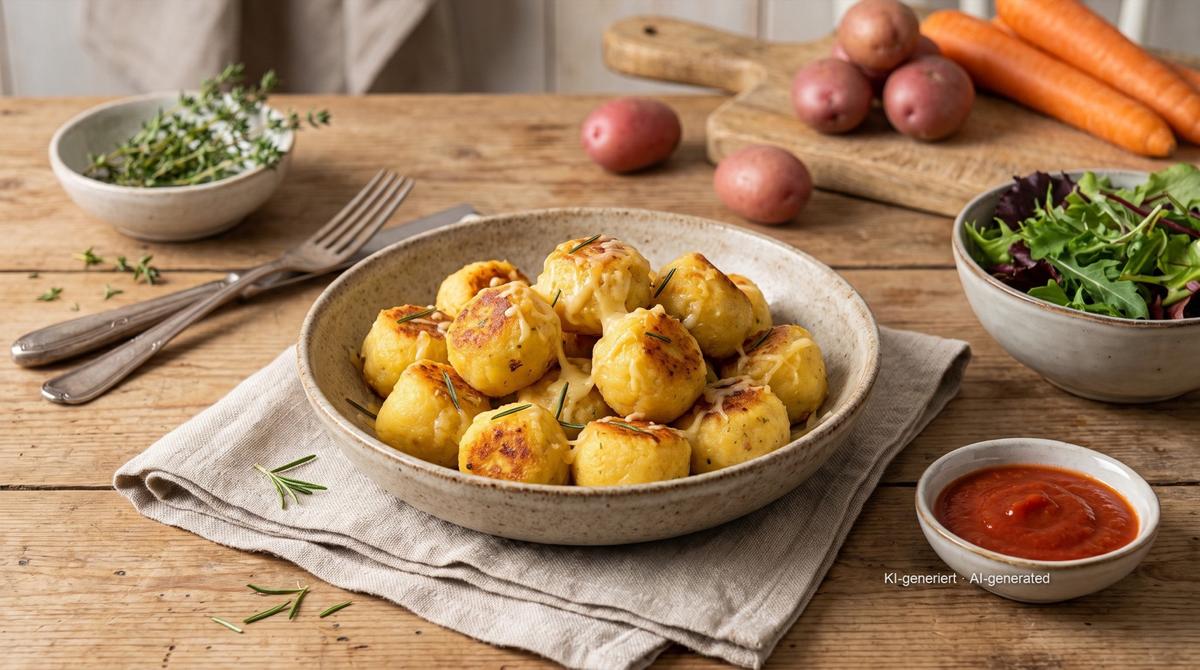 Krokante gnocchi uit de airfryer – Recept en afbeelding gemaakt met AI, redactioneel gecontroleerd