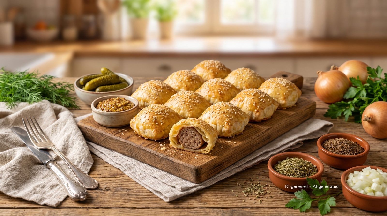 Masové kuličky v listovém těstě z horkovzdušné fritézy