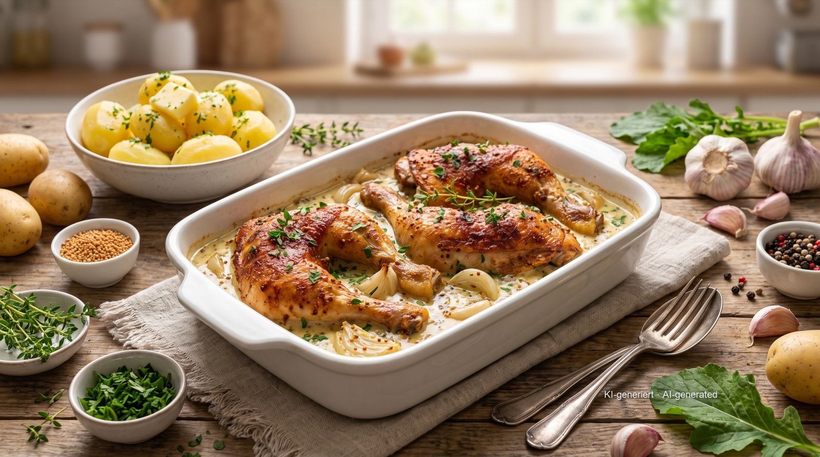 Chicken Legs in Mustard Sauce