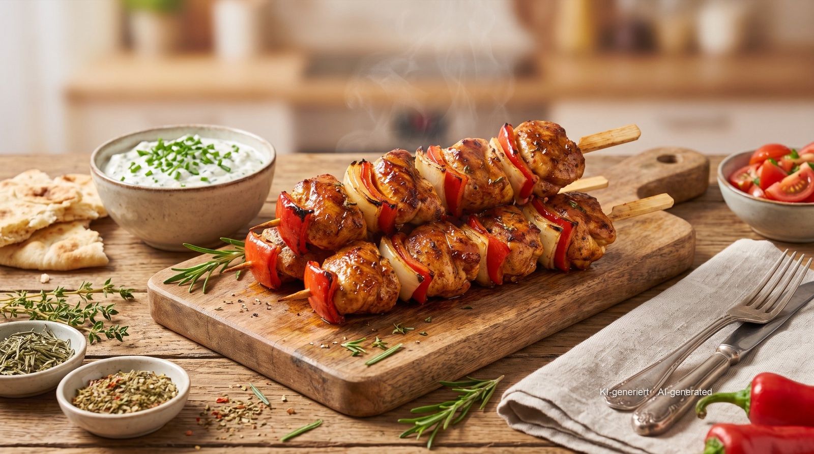 Hähnchenspieße aus der Heißluftfritteuse