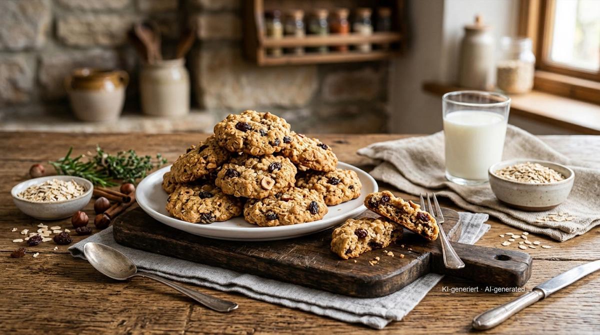 Havermoutkoekjes uit de airfryer – Recept en afbeelding gemaakt met AI, redactioneel gecontroleerd
