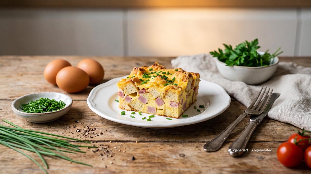 Savoury Bread Bake with Egg and Cheese from the Airfryer – Recipe and image AI-created, editorially reviewed