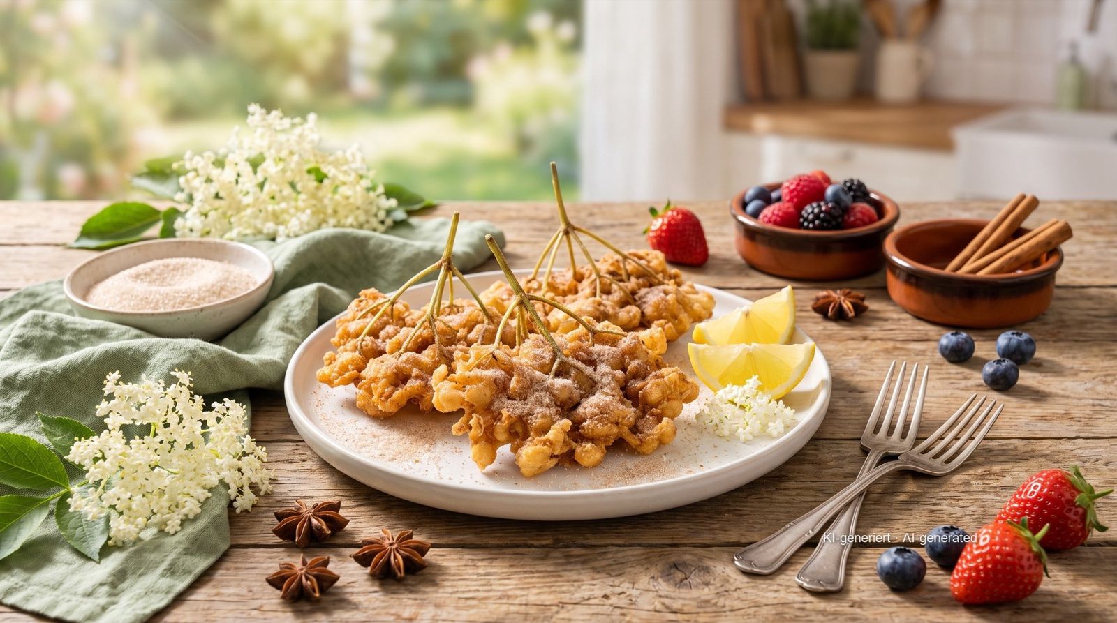 Hollerküchle (bunga elder goreng berbalut adonan bir)