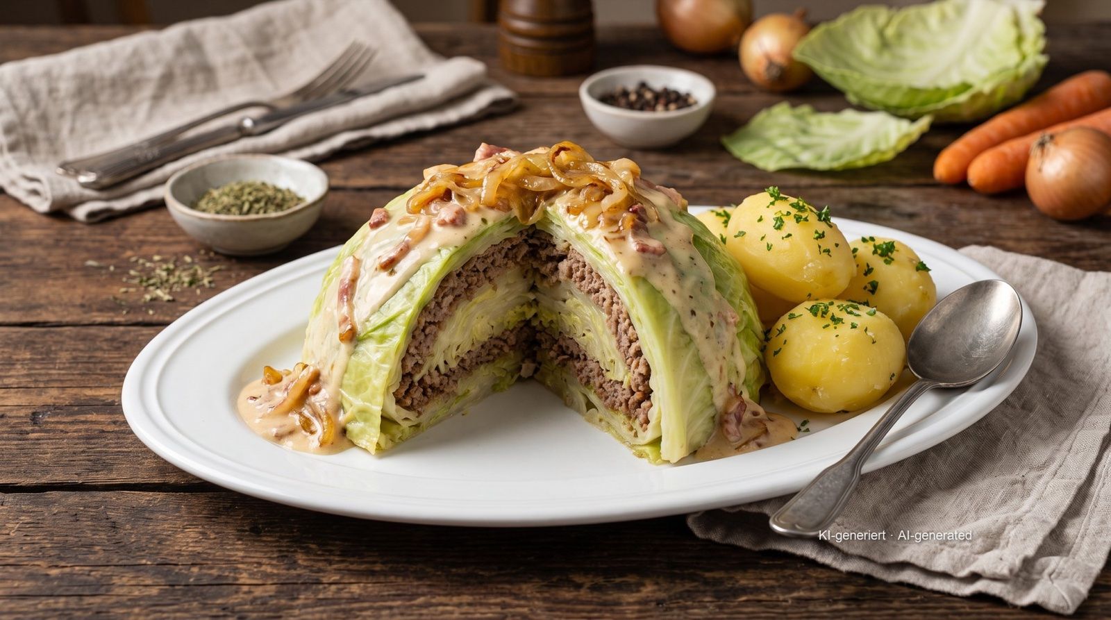 Holsteiner Kohlpudding (Cabbage and Mince Pudding)