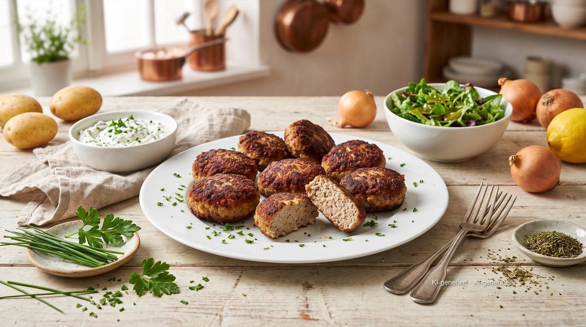 Kalbsfrikadellen aus der Heißluftfritteuse – Rezept und Bild mit KI erstellt, redaktionell geprüft
