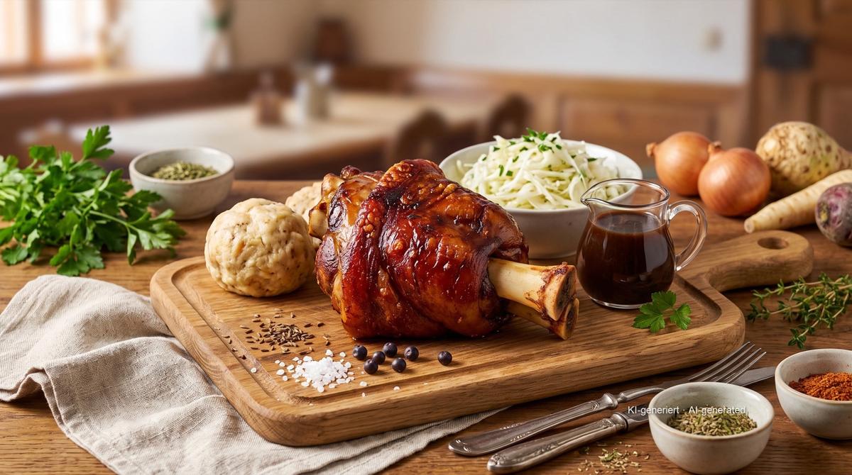 Kalbshaxe (Roast Veal Knuckle) from the Oven – Recipe and image AI-created, editorially reviewed