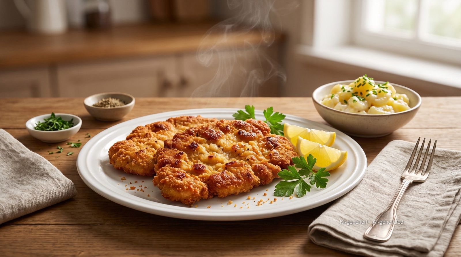 Kalfsschnitzel op Weense wijze uit de airfryer