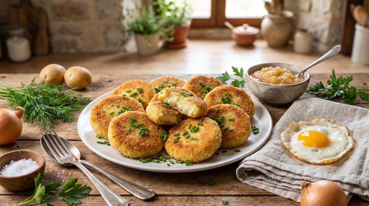 Mashed Potato Cakes from the Day Before from the Airfryer – Recipe and image AI-created, editorially reviewed
