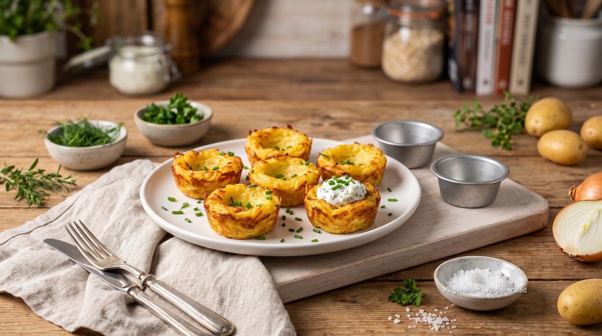 Aardappelnestjes uit de airfryer – Recept en afbeelding gemaakt met AI, redactioneel gecontroleerd